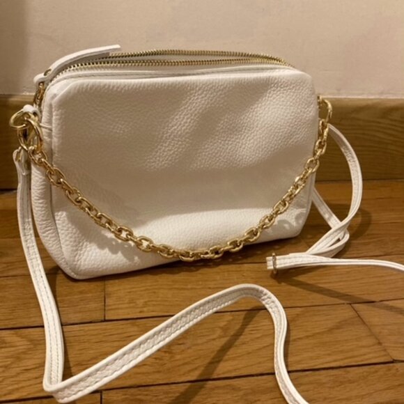 La Bagagerie Emmanuelle White Cowhide Leather Handbag - Picture 4 of 11